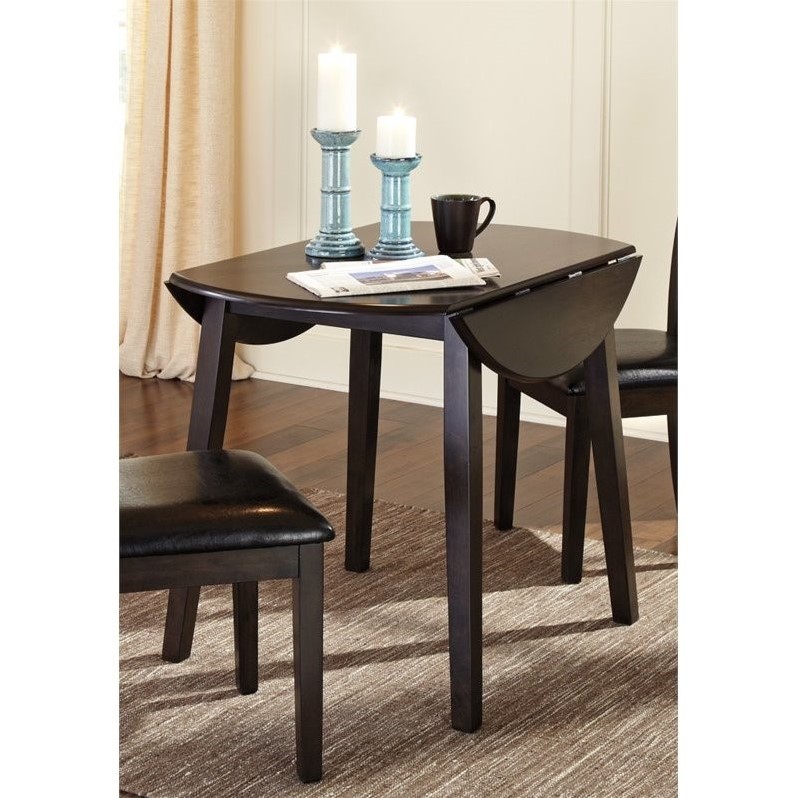 Home Square 3-Piece Set with Dining Table and 2 Side Chairs in Dark Brown