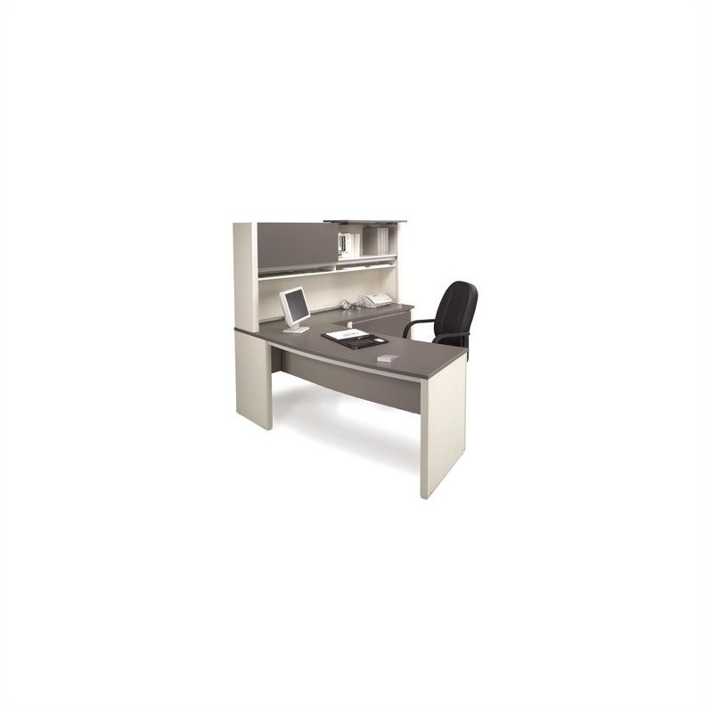 Home Square 6-Piece Set with U-Shaped Home Office Set with Pedestal