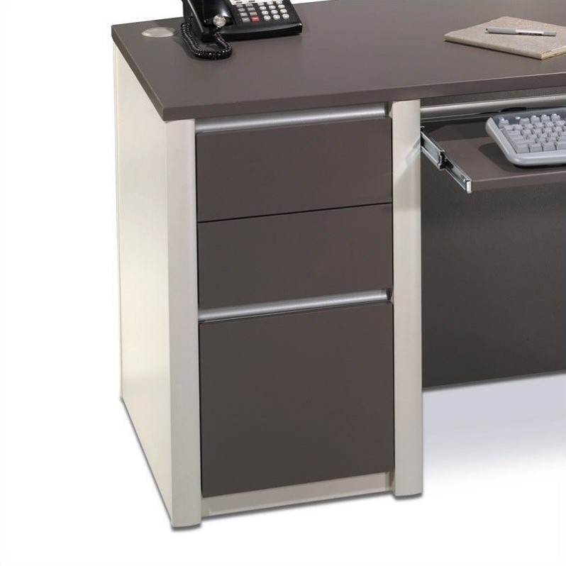 Home Square 6-Piece Set with U-Shaped Home Office Set with Pedestal