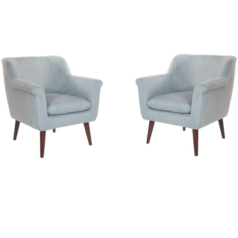 Home Square Accent Chair in Charcoal Gray Fabric (Set of 2)