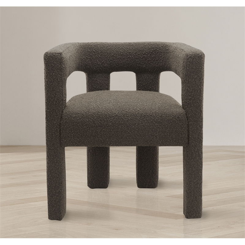 Home Square Brown Boucle Fabric Accent or Dining Chairs (Set of 2)
