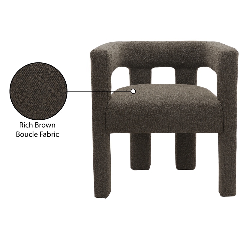 Home Square Brown Boucle Fabric Accent or Dining Chairs (Set of 2)