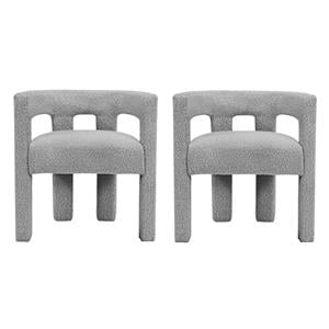 Home Square Gray Boucle Fabric Accent or Dining Chair (set of 2)