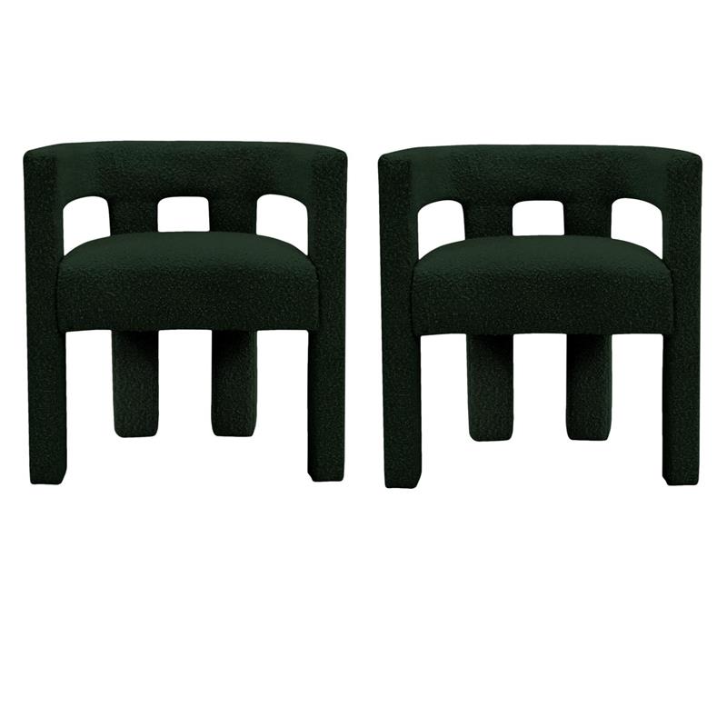 Home Square Green Boucle Fabric Accent or Dining Chair (Set of 2)