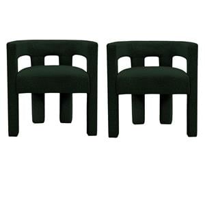 Home Square Green Boucle Fabric Accent or Dining Chair (Set of 2)