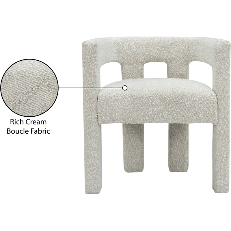 Home Square Cream Boucle Fabric Accent or Dining Chair (Set of 2)