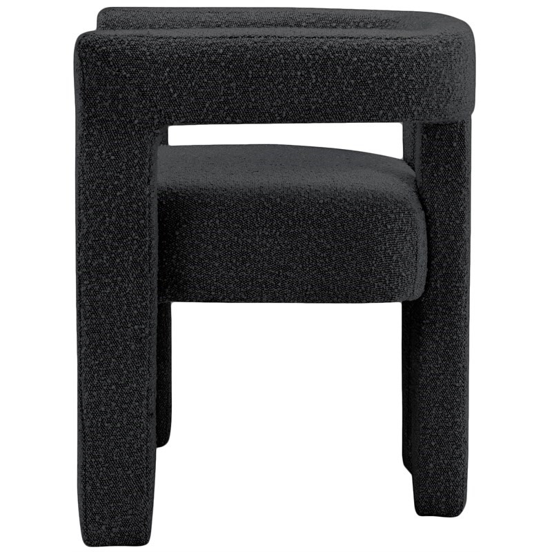 Home Square Black Boucle Fabric Accent or Dining Chair (Set of 2)