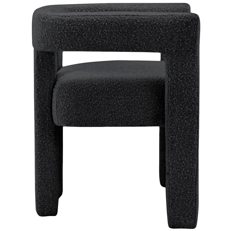 Home Square Black Boucle Fabric Accent or Dining Chair (Set of 2)
