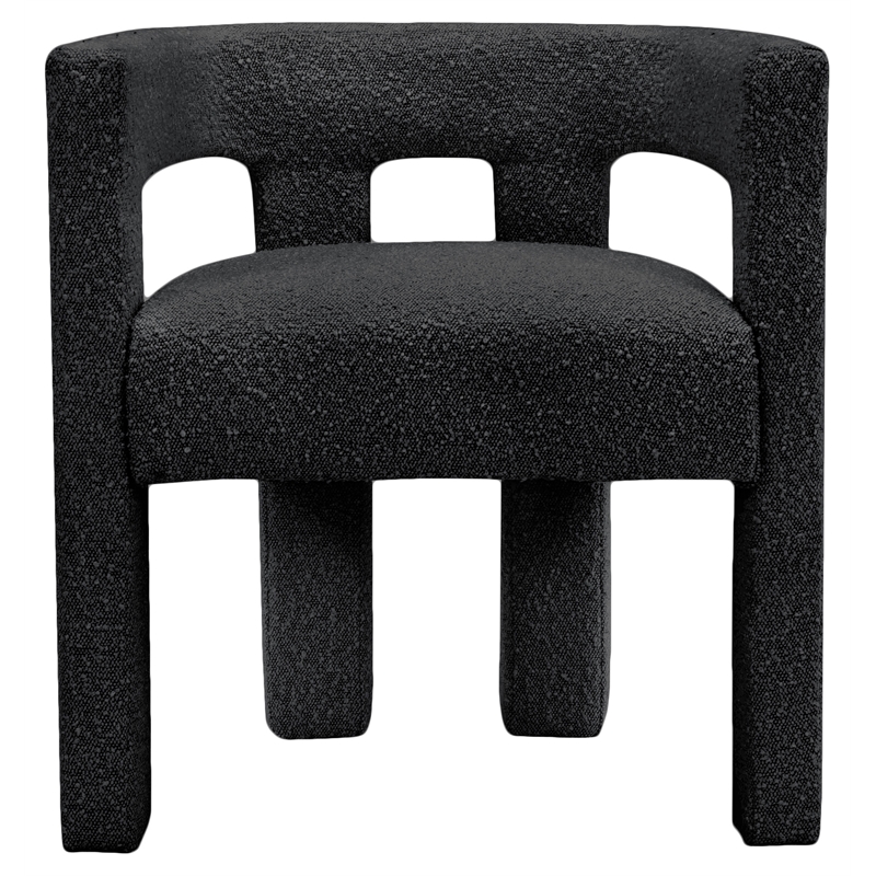 Home Square Black Boucle Fabric Accent or Dining Chair (Set of 2)