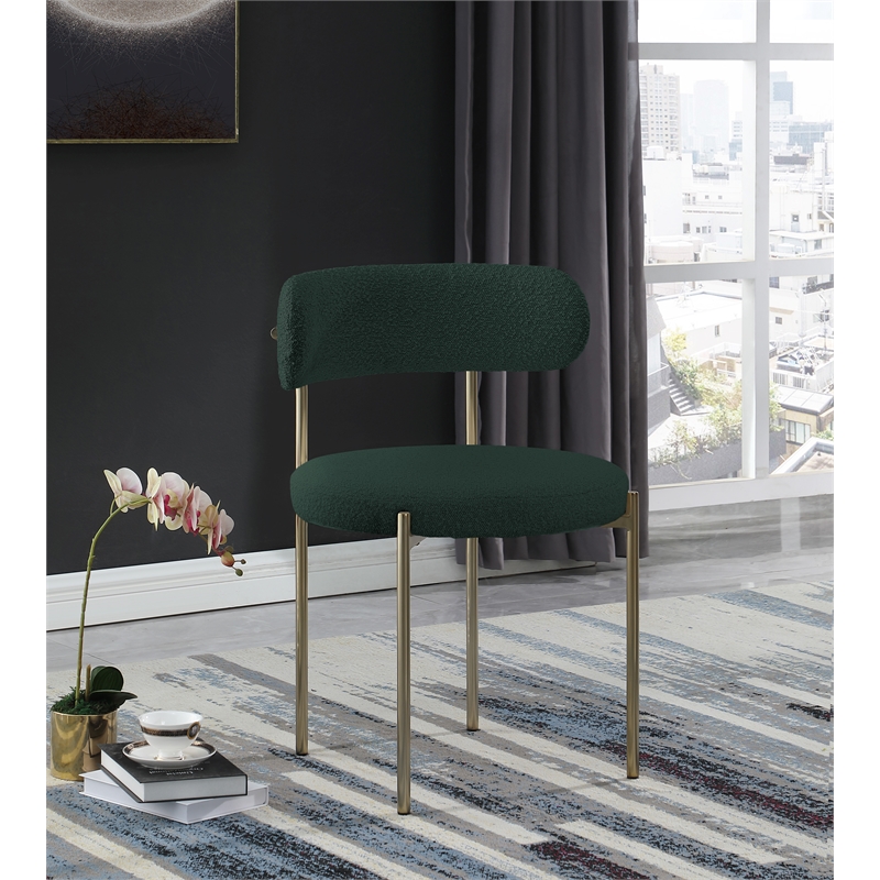 Home Square Green Boucle Fabric Dining Chair (Set of2)