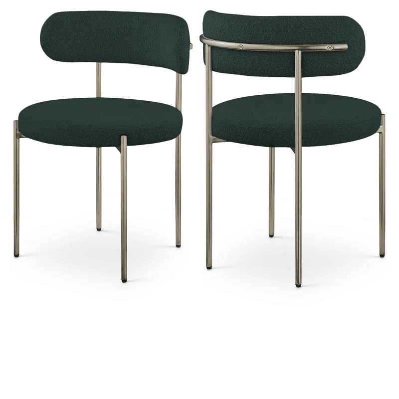 Home Square Green Boucle Fabric Dining Chair (Set of2)