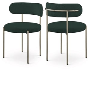 Home Square Green Boucle Fabric Dining Chair (Set of2)