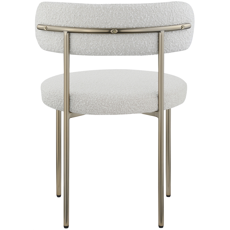 Home Square Cream Boucle Fabric Dining Chair (Set of 2)