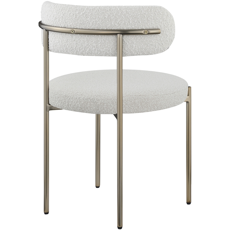 Home Square Cream Boucle Fabric Dining Chair (Set of 2)