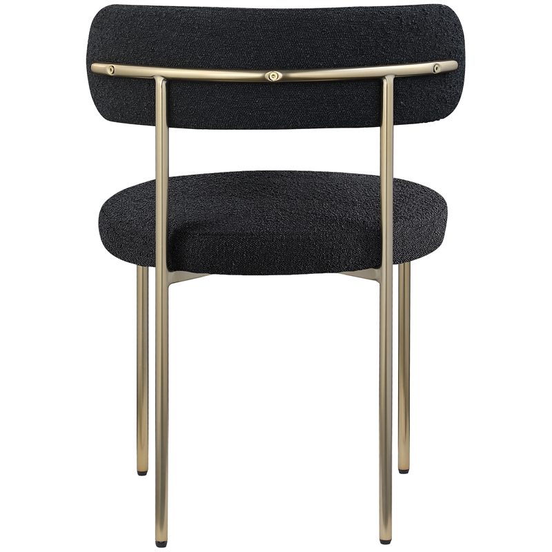 Home Square Black Boucle Fabric Dining Chair (Set of 2)