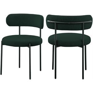 Home Square Green Boucle Fabric Dining Chair (Set of 2)