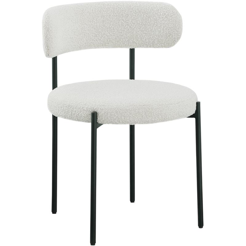 Home Square Cream Boucle Fabric Dining Chair (Set of 2)