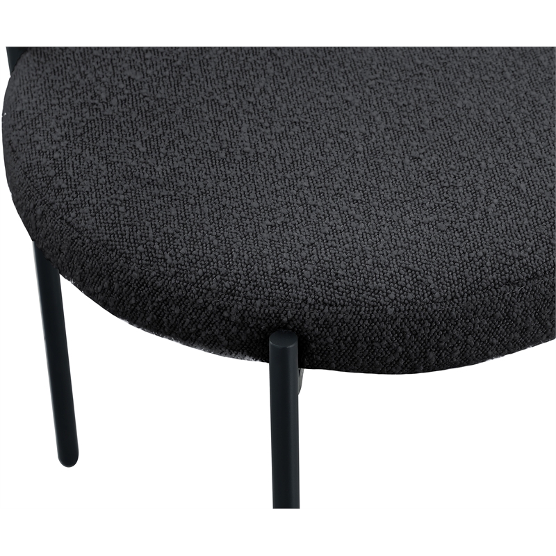 Home Square Black Boucle Fabric Dining Chair (Set of 2)