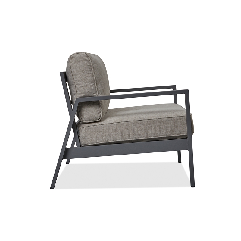 Home Square Set of 3 Propane Fire Pit Table & Chair & 2-Seat Sofa with Cushions