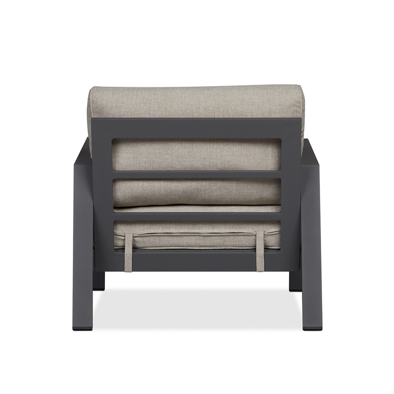 Home Square Set of 3 Propane Fire Pit Table & Chair & 2-Seat Sofa with Cushions