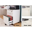 Home Square Set of 2 3Drawer Storage Home Office White Filing Cabinet with Locks