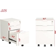 Home Square Set of 2 3Drawer Storage Home Office White Filing Cabinet with Locks