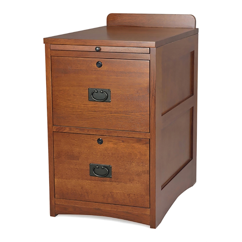 Home Square Set of 2 2-Drawer Wood File Cabinet in Cherry