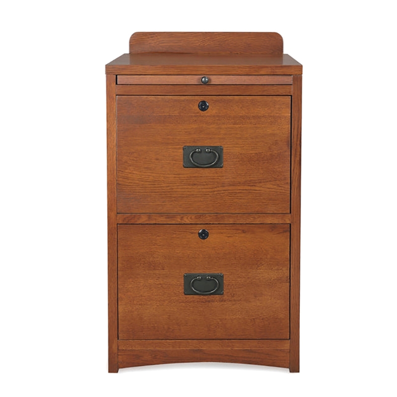 Home Square Set of 2 2-Drawer Wood File Cabinet in Cherry