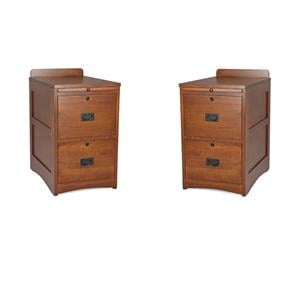 Home Square Set of 2 2-Drawer Wood File Cabinet in Cherry