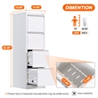 Home Square Set of 2 4 Drawer Vertical File Cabinet Office Files Storage Cabinet