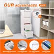 Home Square Set of 2 4 Drawer Vertical File Cabinet Office Files Storage Cabinet