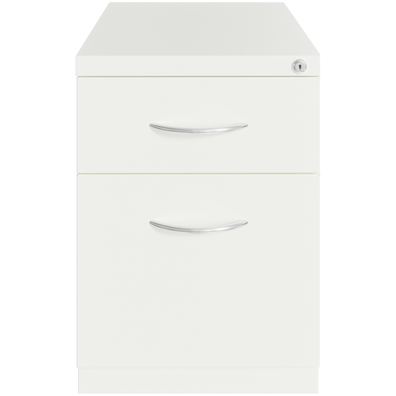 Home Square Set of 2 Metal Mobile Pedestal File Cabinet 2 Drawer Box-File White
