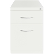 Home Square Set of 2 Metal Mobile Pedestal File Cabinet 2 Drawer Box-File White