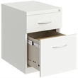 Home Square Set of 2 Metal Mobile Pedestal File Cabinet 2 Drawer Box-File White