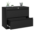 Home Square Set of 2 2-Drawer Lateral Locking Filing Cabinet with Lock in Black