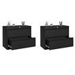 Home Square Set of 2 2-Drawer Lateral Locking Filing Cabinet with Lock in Black