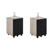 Home Square Set of 2 3Drawer Rolling File Cabinet - Black & Gray
