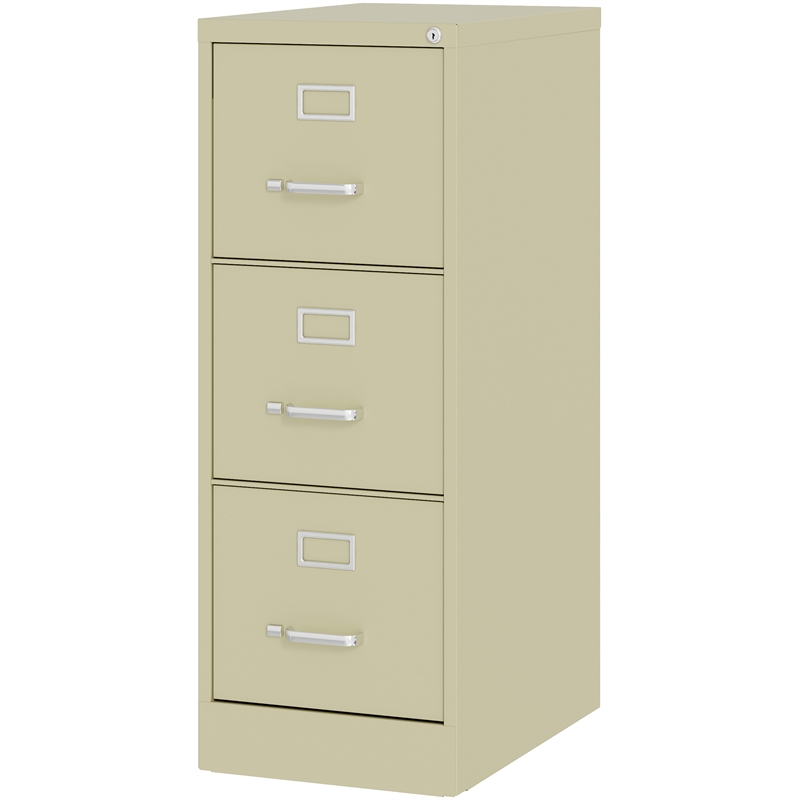 Home Square Set of 2 3 Drawer Letter Width Vertical Metal File Cabinet - Beige