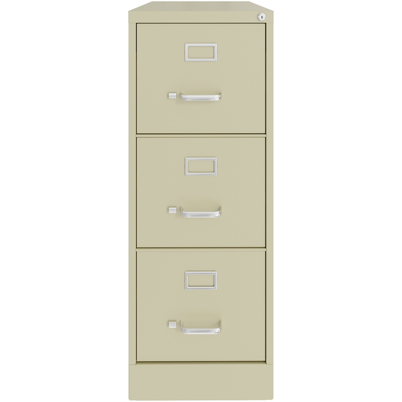 Home Square Set of 2 3 Drawer Letter Width Vertical Metal File Cabinet - Beige