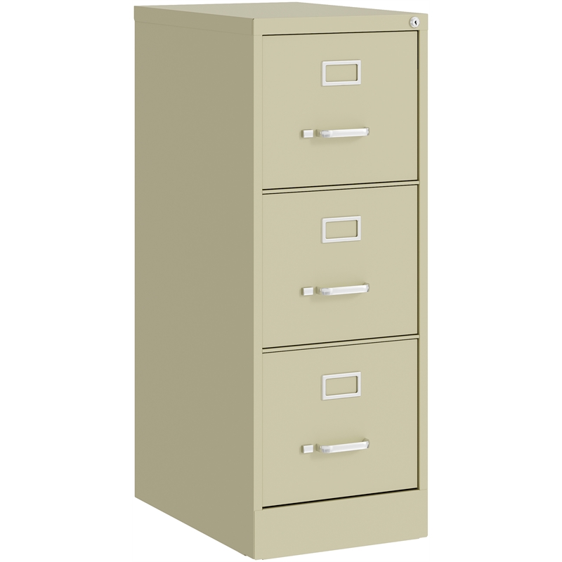 Home Square Set of 2 3 Drawer Letter Width Vertical Metal File Cabinet - Beige
