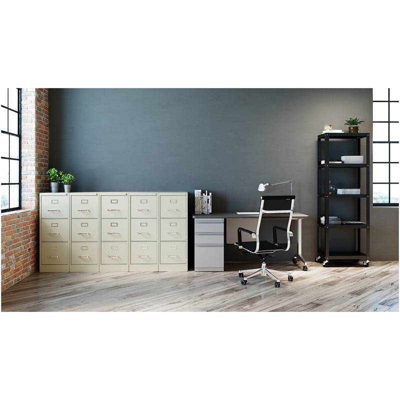 Home Square Set of 2 3 Drawer Letter Width Vertical Metal File Cabinet - Beige
