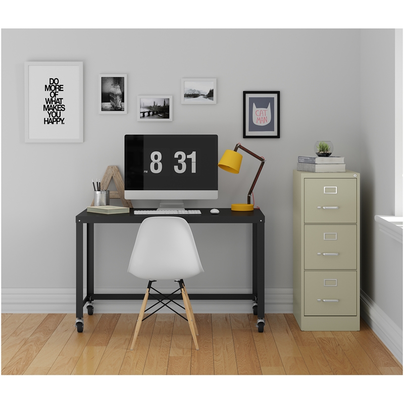 Home Square Set of 2 3 Drawer Letter Width Vertical Metal File Cabinet - Beige