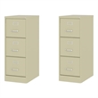 Home Square Set of 2 3 Drawer Letter Width Vertical Metal File Cabinet - Beige