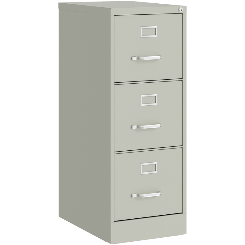 Home Square Set of 2 3-Drawer Letter Width Vertical File Cabinet in Light Gray