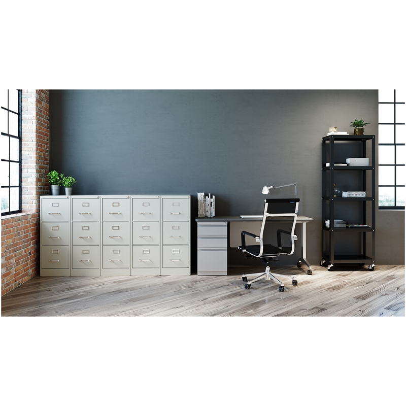 Home Square Set of 2 3-Drawer Letter Width Vertical File Cabinet in Light Gray