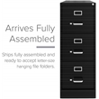 Home Square Set of 2 3 Drawer - Letter Width - Vertical File Cabinet - Black
