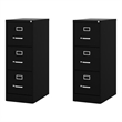 Home Square Set of 2 3 Drawer - Letter Width - Vertical File Cabinet - Black
