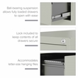 Home Square Set of 2 4-Drawer Letter Width Vertical File Cabinet Light Gray