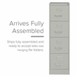 Home Square Set of 2 4-Drawer Letter Width Vertical File Cabinet Light Gray