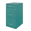 Home Square Set of 2 3 Drawer Organizer File Cabinet in Turquoise